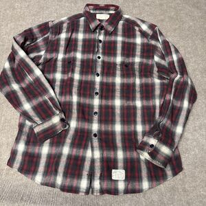 American‎ Eagle Flannel Shirt Mens Large Prep Fit Red Plaid Long Sleeve
